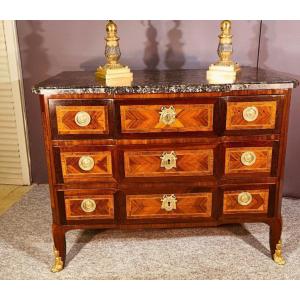 Commode In Marquetry, Epoque 18th Century