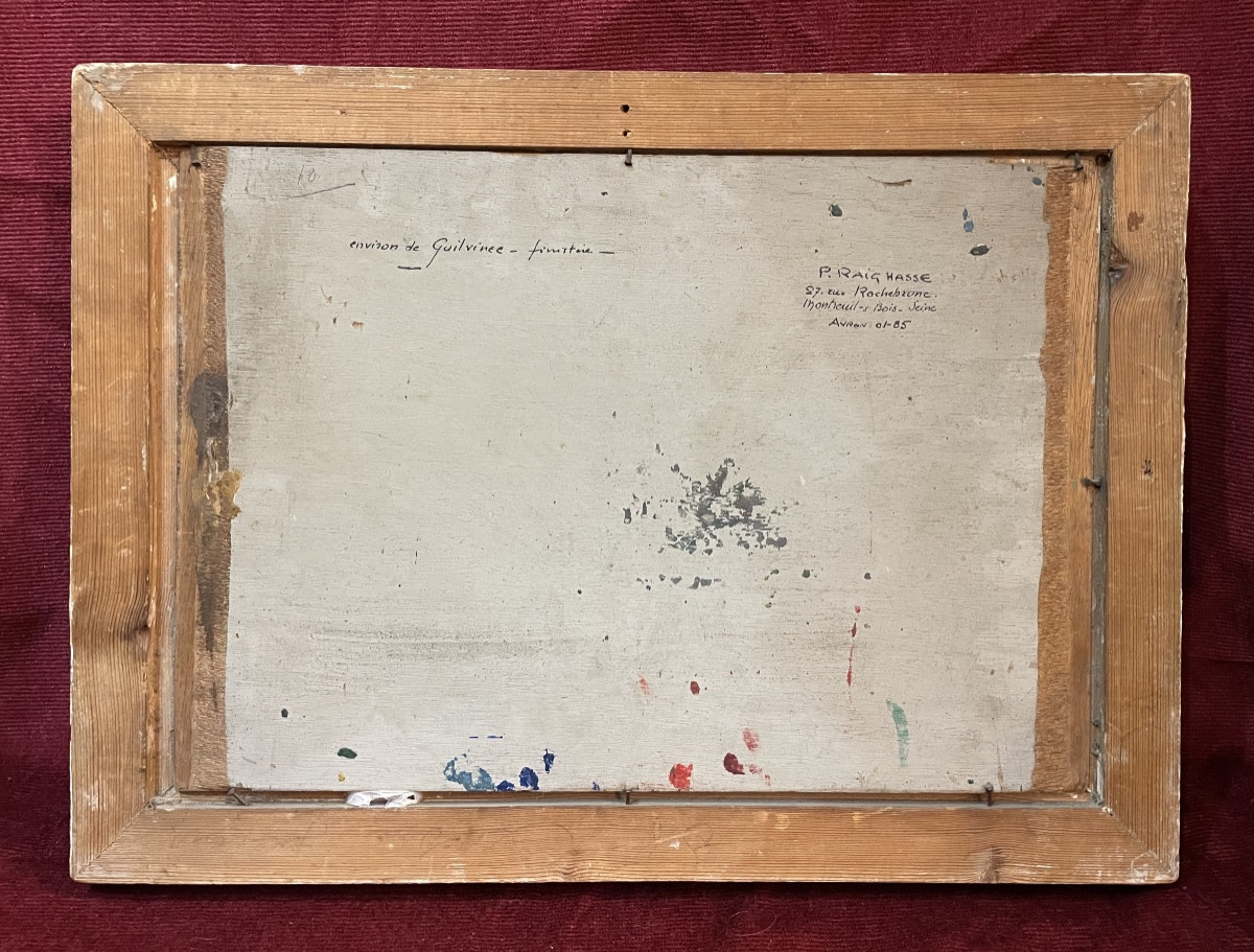 Pierre RAIGHASSE "Pardon aux environs de Guilvinec", huile sur panneau -photo-3
