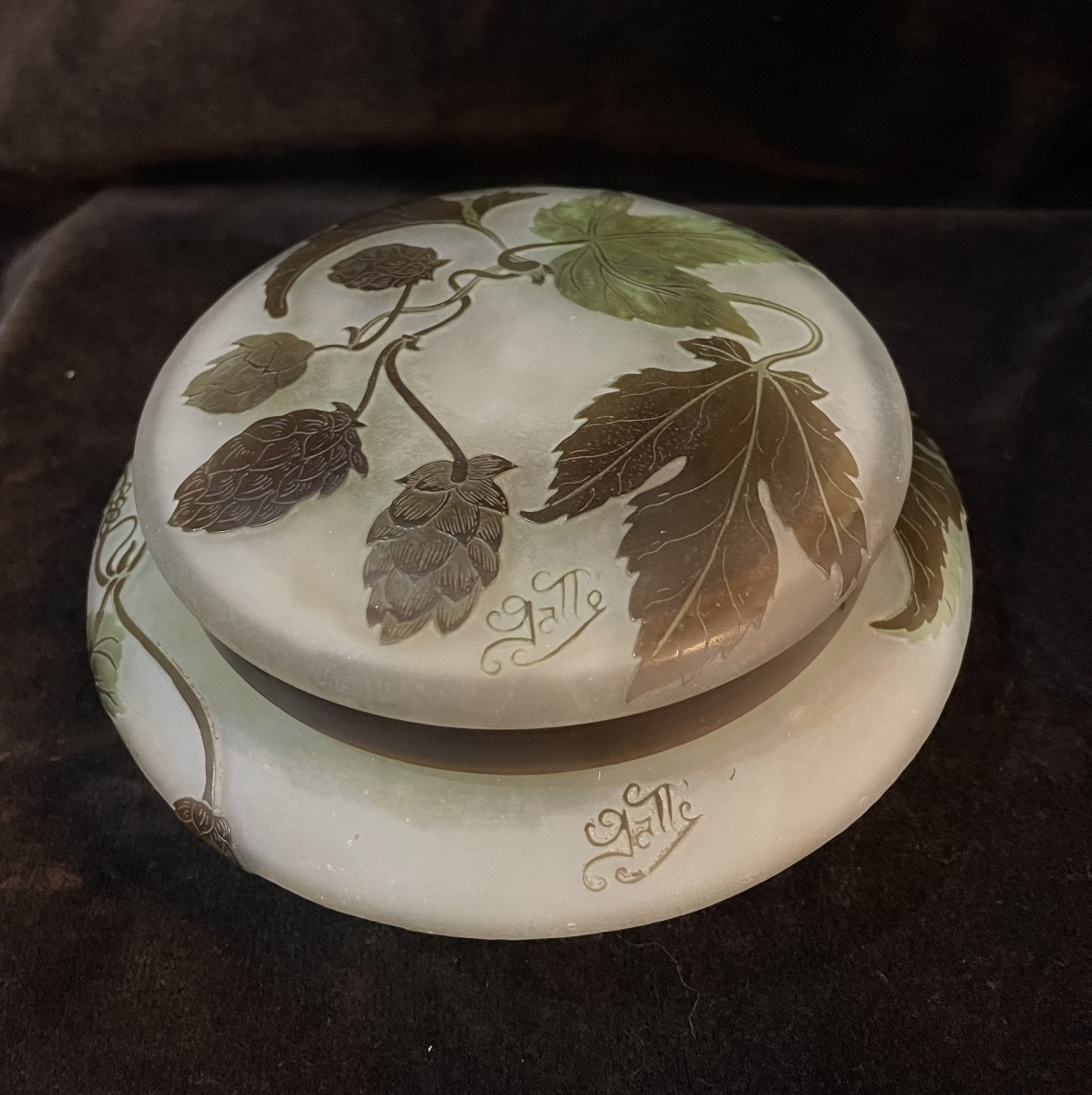 Bonbonnière GALLÉ fleurs de houblon-photo-2