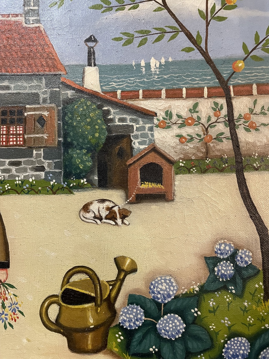 Tableau école naïve bretonne 1925-photo-2