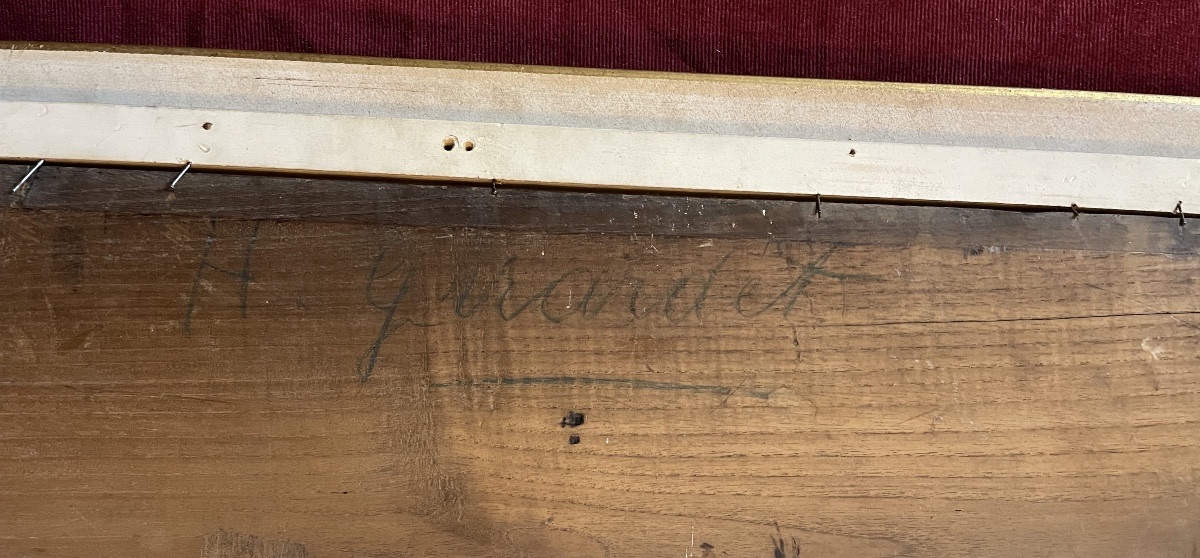 19th Century Breton School "meeting Under The Dolmen " By H. Girardet-photo-3