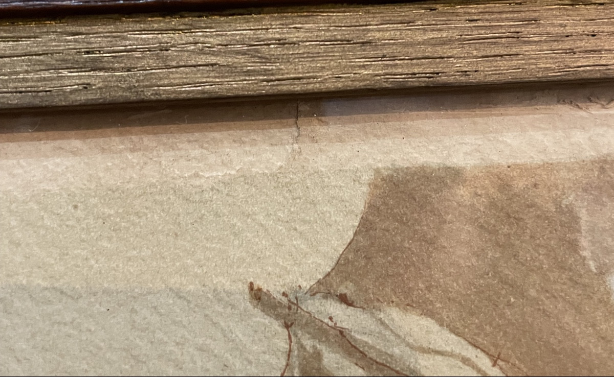 Aquarelle "Le retour des pêcheurs" par F. Goossens-photo-4