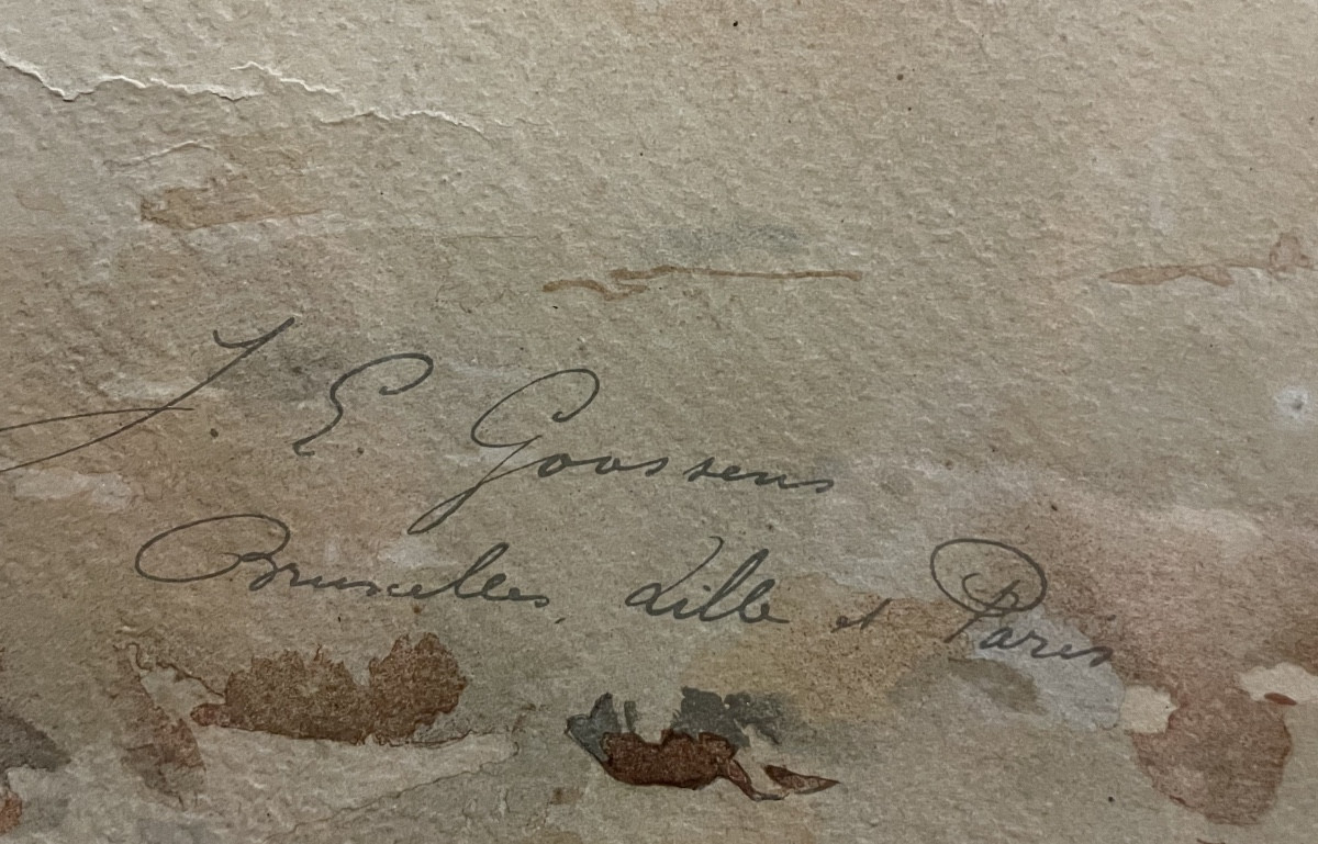 Aquarelle "Le retour des pêcheurs" par F. Goossens-photo-2