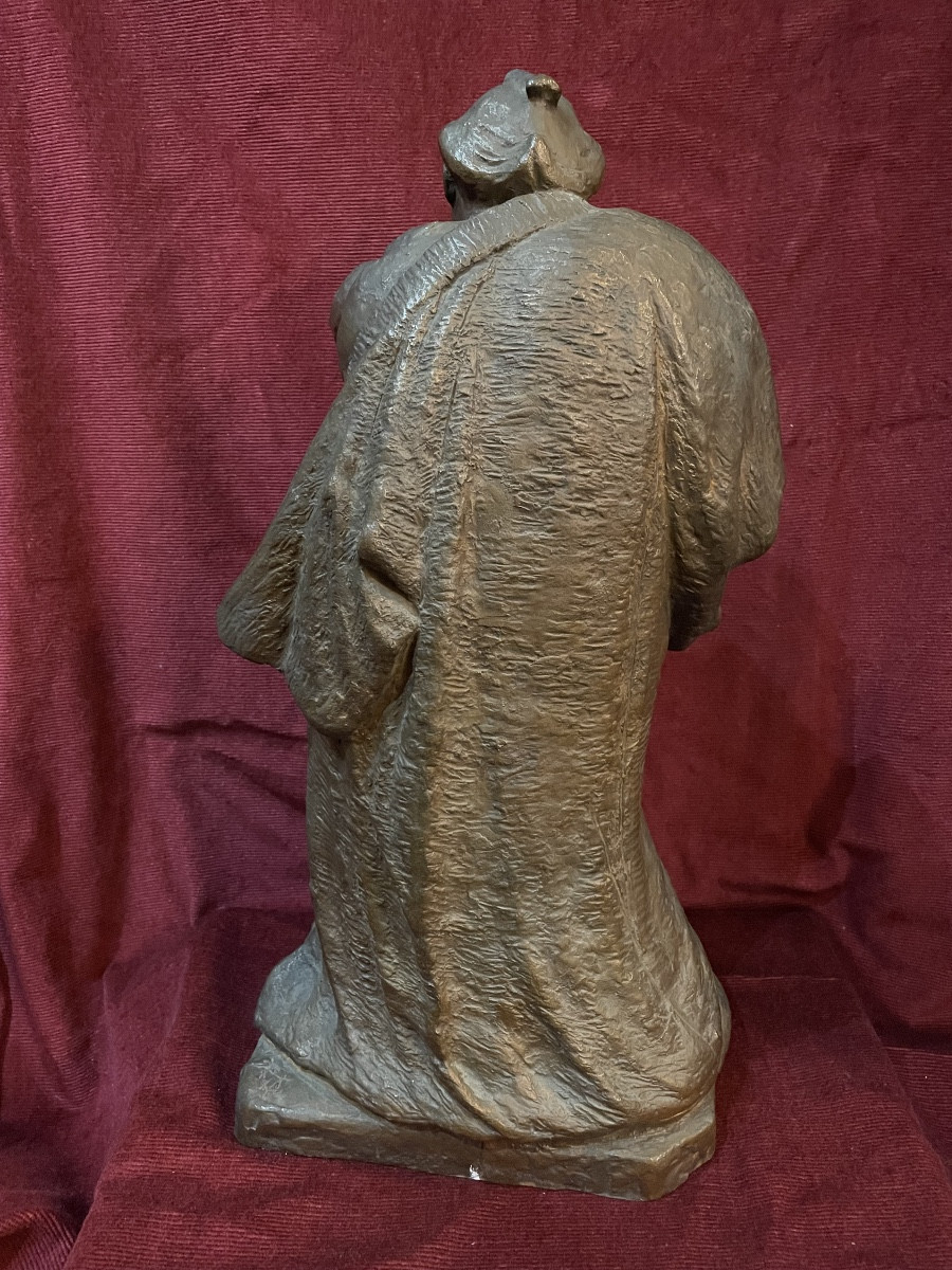 “the Sumotori Will Fight”, Bronze By Yoshioki Hasegawa, 1935-photo-3