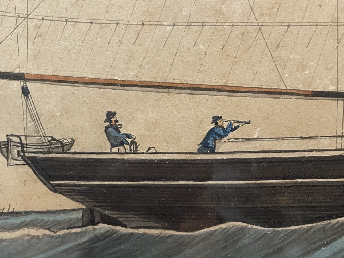 Portrait de voilier, aquarelle, par Avrillaud-photo-4