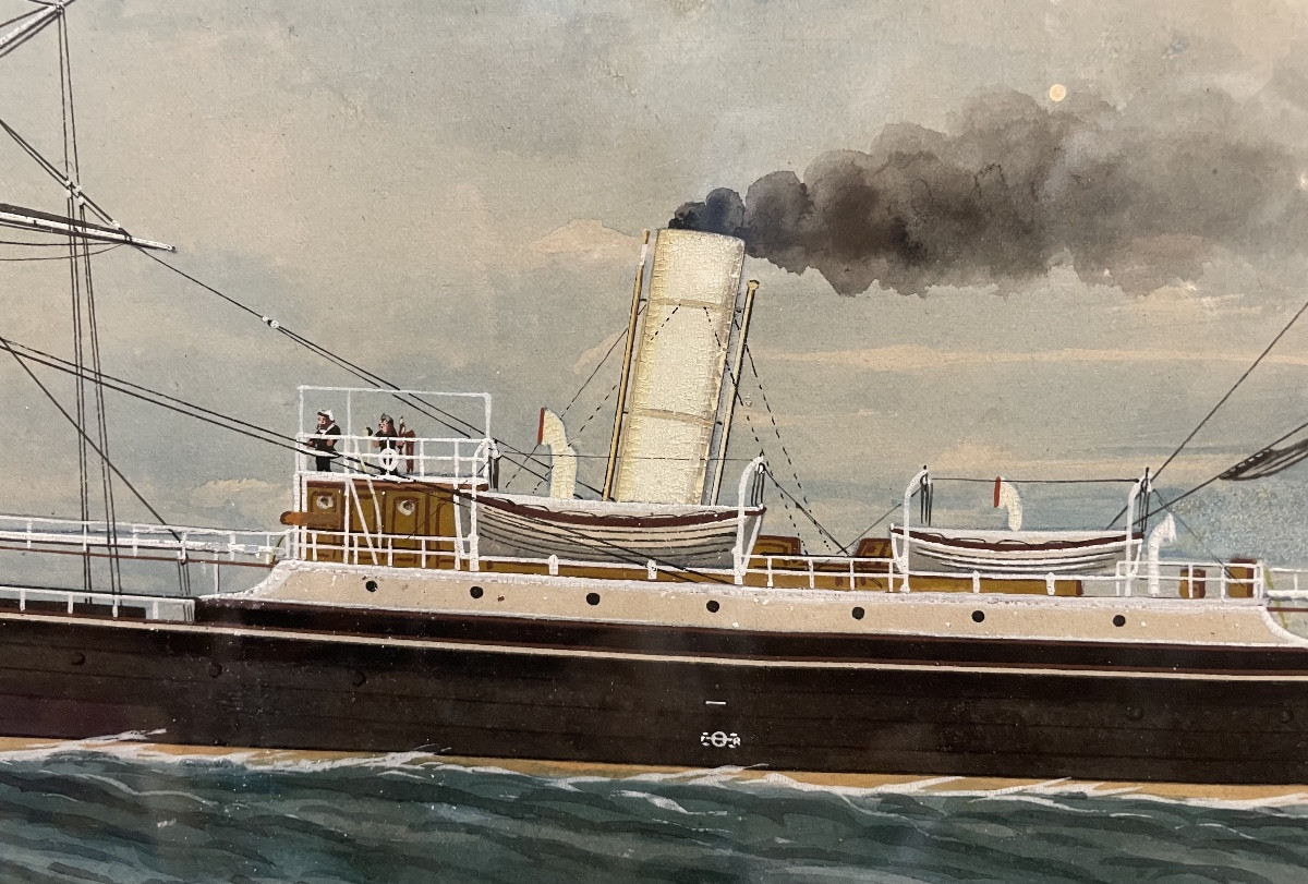 Portrait de l'Enskar of London, gouache par Anthony Luzzo-Genoa 1890-photo-2