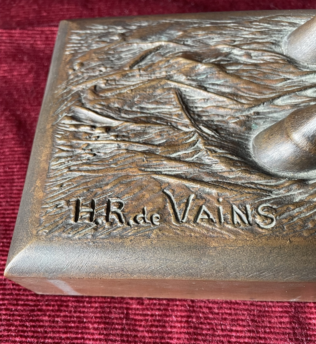 Cheval, bronze par H.R. de Vains-photo-3