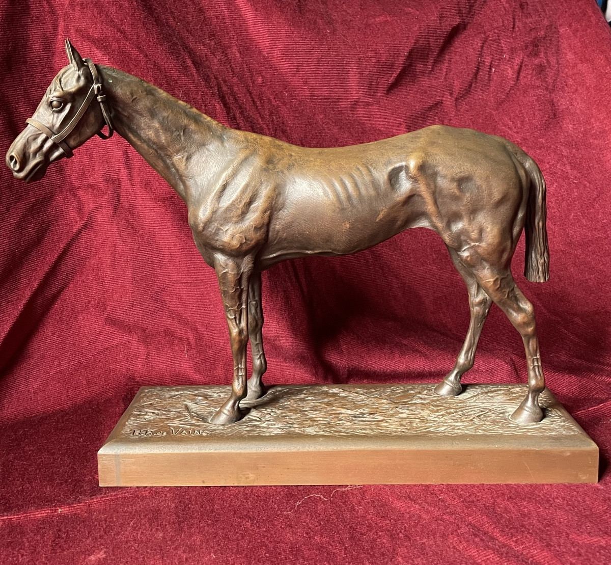 Cheval, bronze par H.R. de Vains