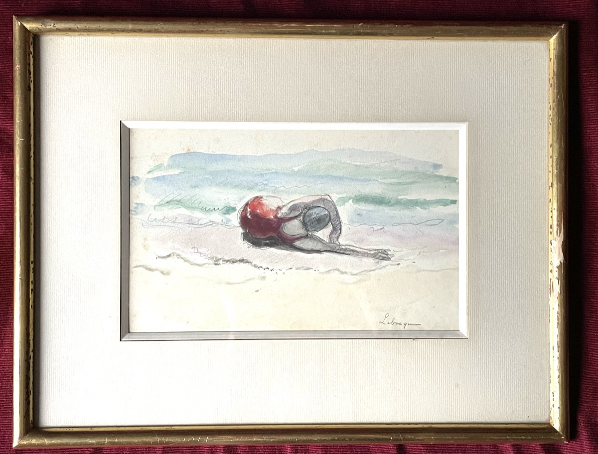 Bather, Watercolor By Lebasque