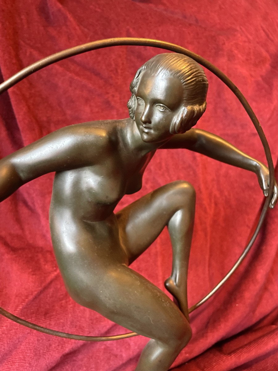 Danseuse au cerceau, bronze de Marcel André Bouraine-photo-1