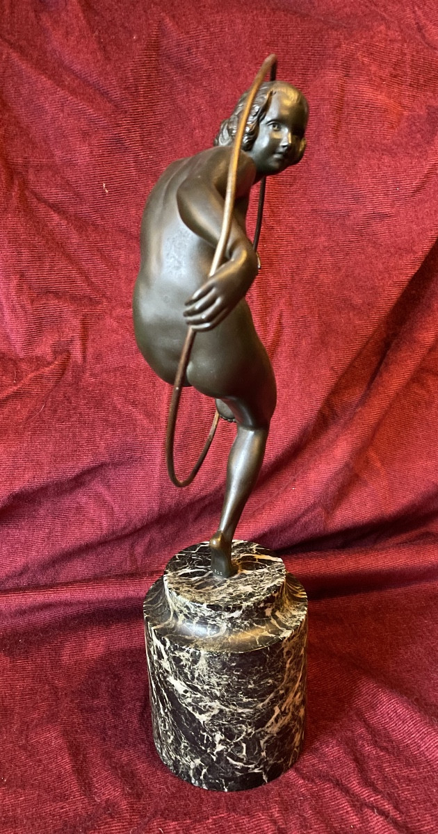 Danseuse au cerceau, bronze de Marcel André Bouraine-photo-3
