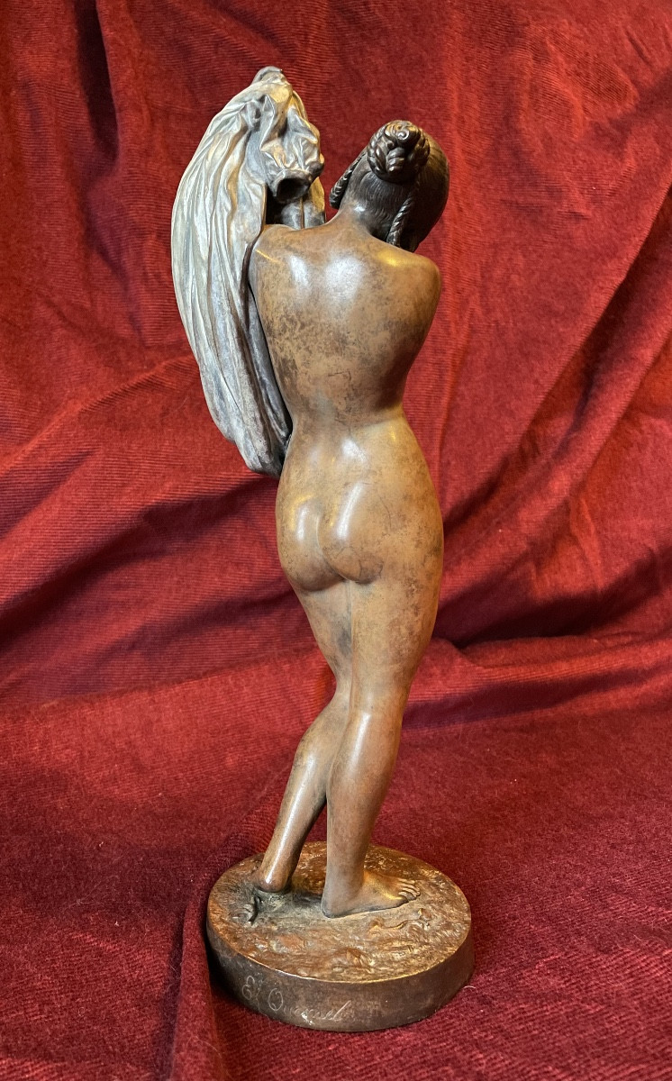 "young Woman In A Shirt", Bronze, By Charles Cumberworth-photo-2