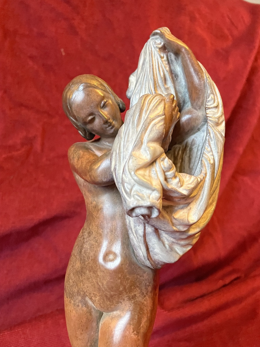 "young Woman In A Shirt", Bronze, By Charles Cumberworth-photo-2