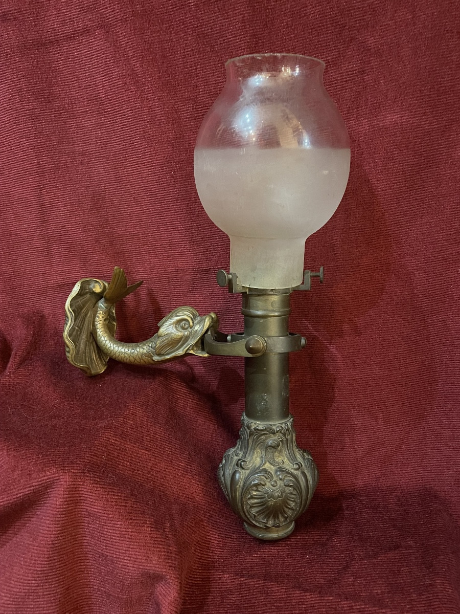 Bronze Ship Wall Sconce For Officer's Cabin -photo-2