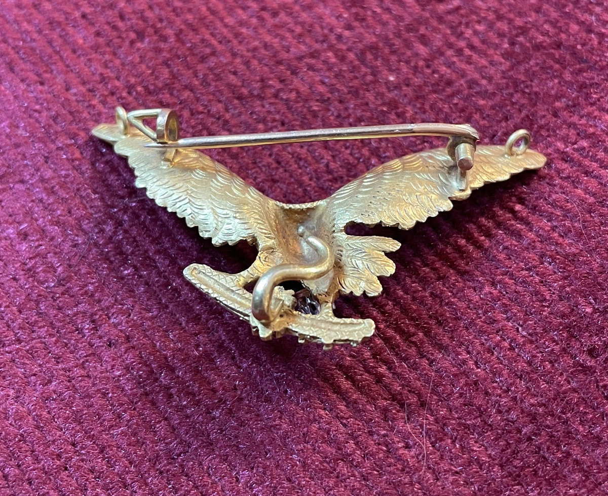 Gold And Diamond Napoleon III Eagle Brooch -photo-2