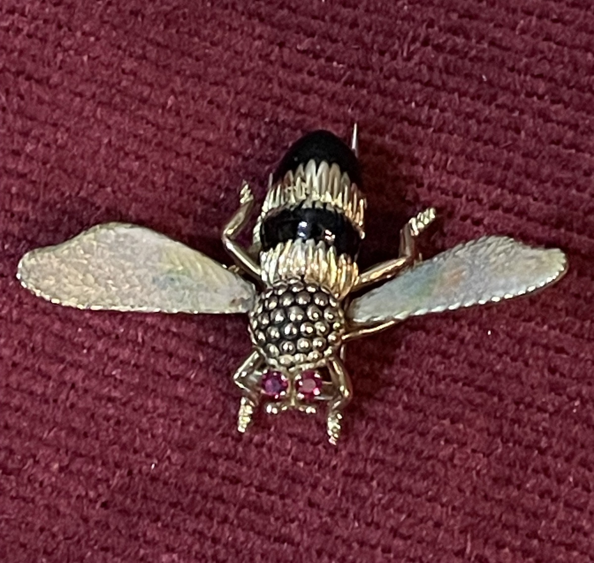 Clip de revers abeille en or émaillé-photo-3