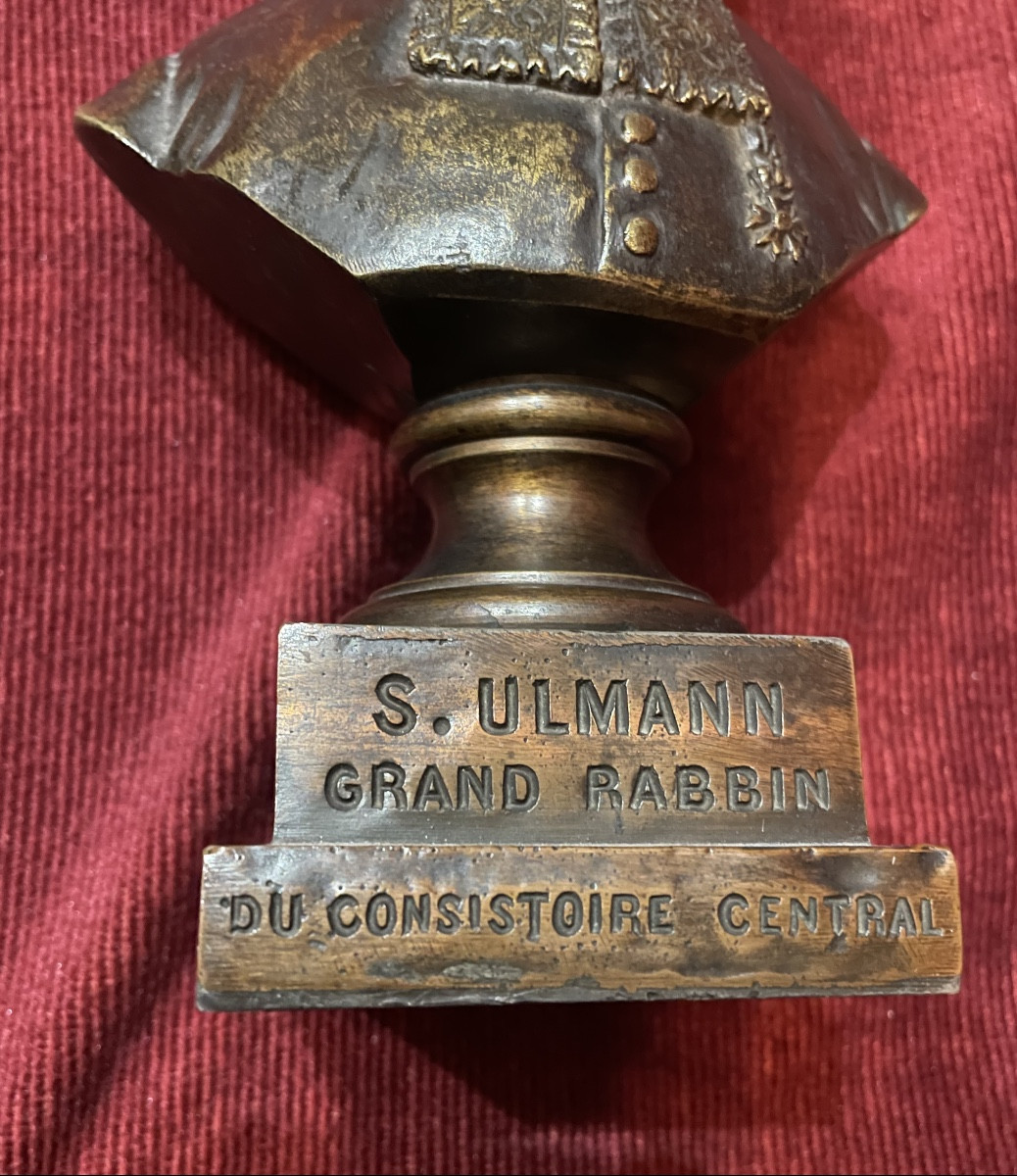 Bronze représentant le buste du Grand Rabbin Salomon Ulmann-photo-3