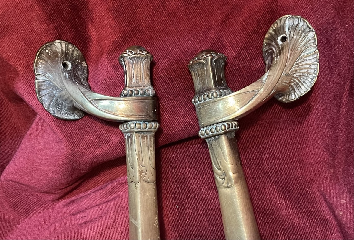 Poignées de portes battantes en bronze d'une brasserie parisienne -photo-4