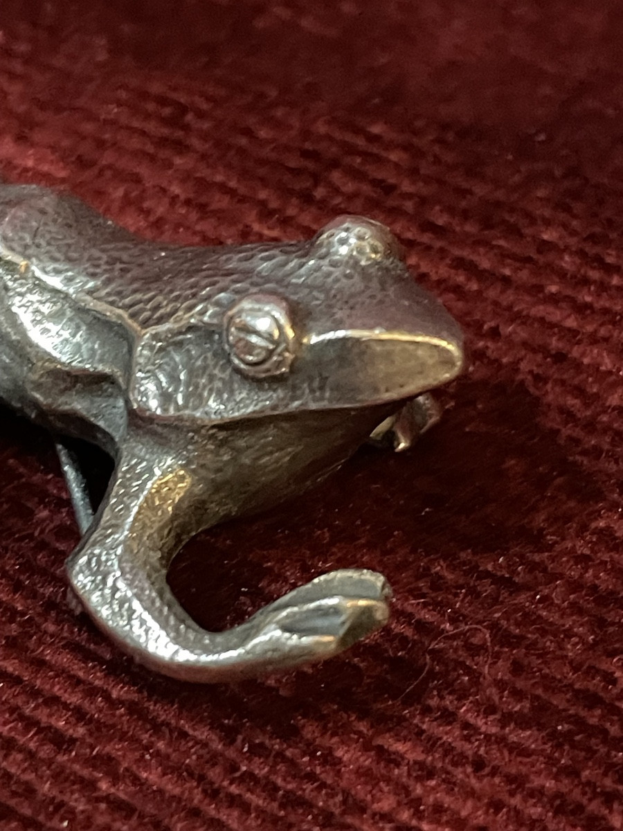 Ancienne Broche grenouille en argent -photo-1