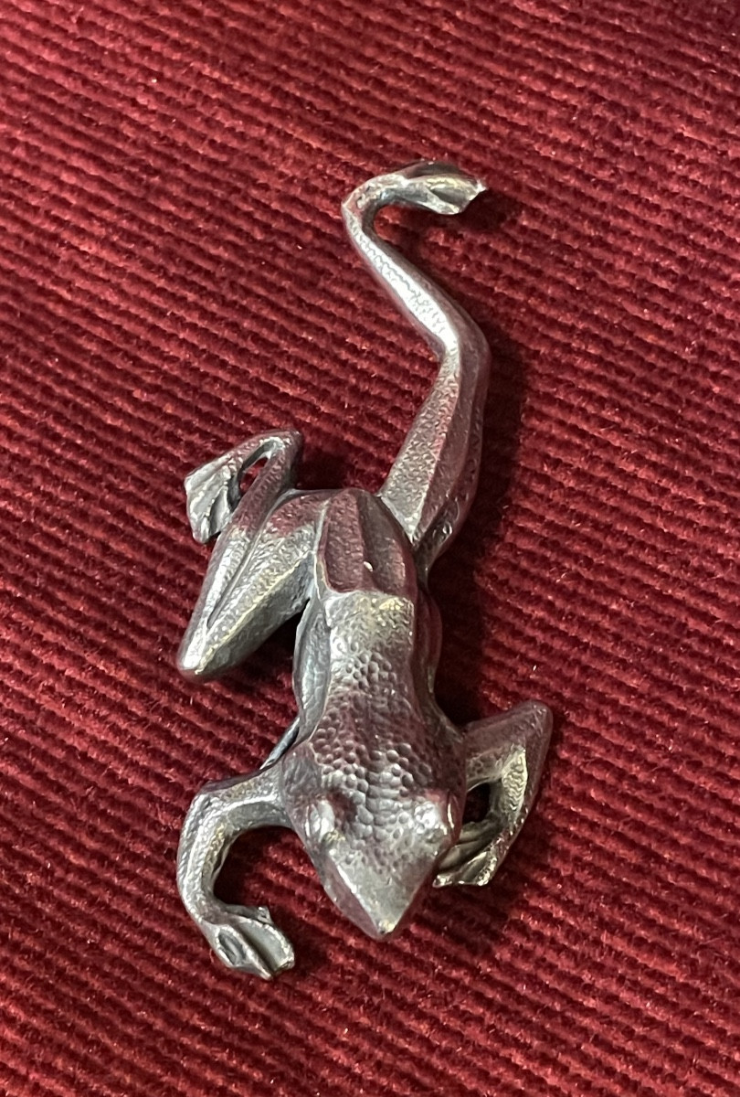 Ancienne Broche grenouille en argent -photo-4