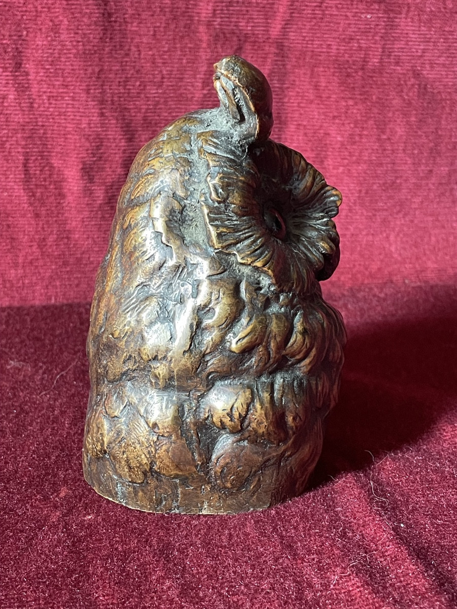 Hibou en bronze L. Frouin-photo-1