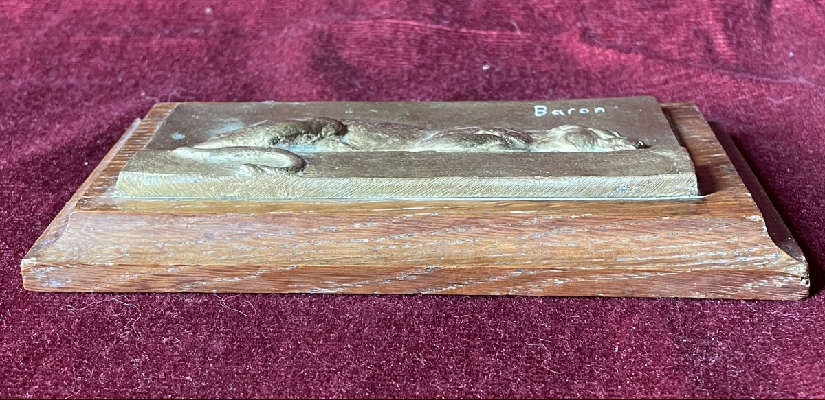 Bronze Bas-relief "panther On The Prowl" By Baron-photo-2