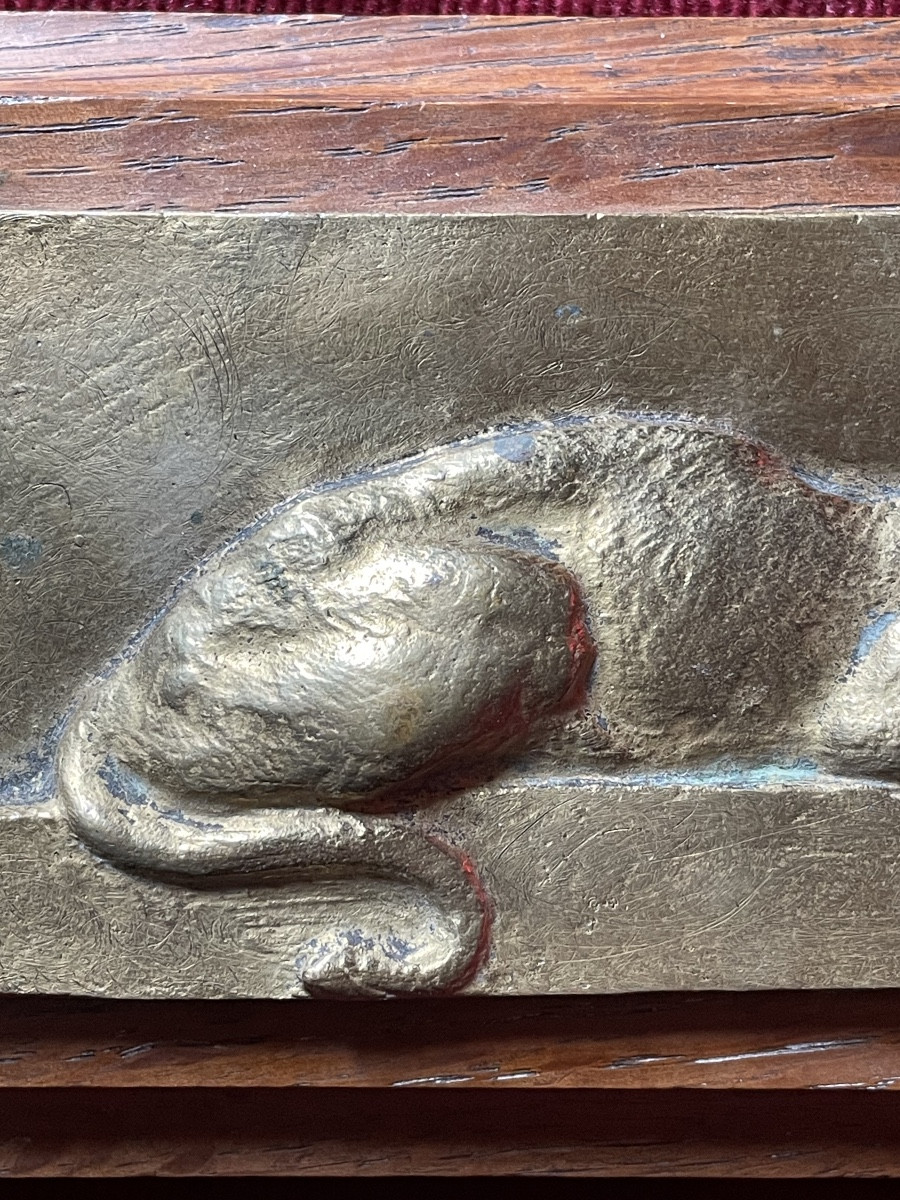 Bronze Bas-relief "panther On The Prowl" By Baron-photo-4