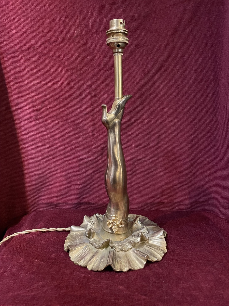 French Cancan Lamp In Bronze By Fred Perret