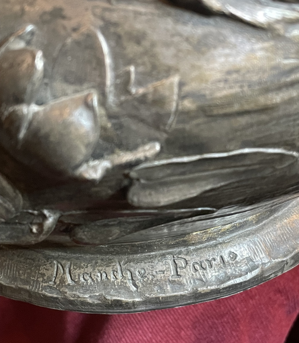 Important vase Art Nouveau aux sirènes par Ignaz Manche-photo-4