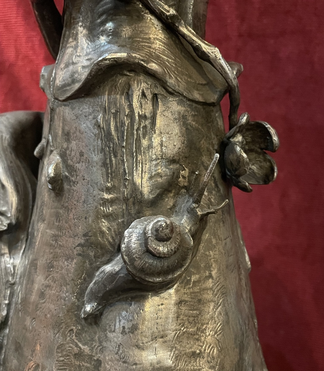 Important vase Art Nouveau aux sirènes par Ignaz Manche-photo-1