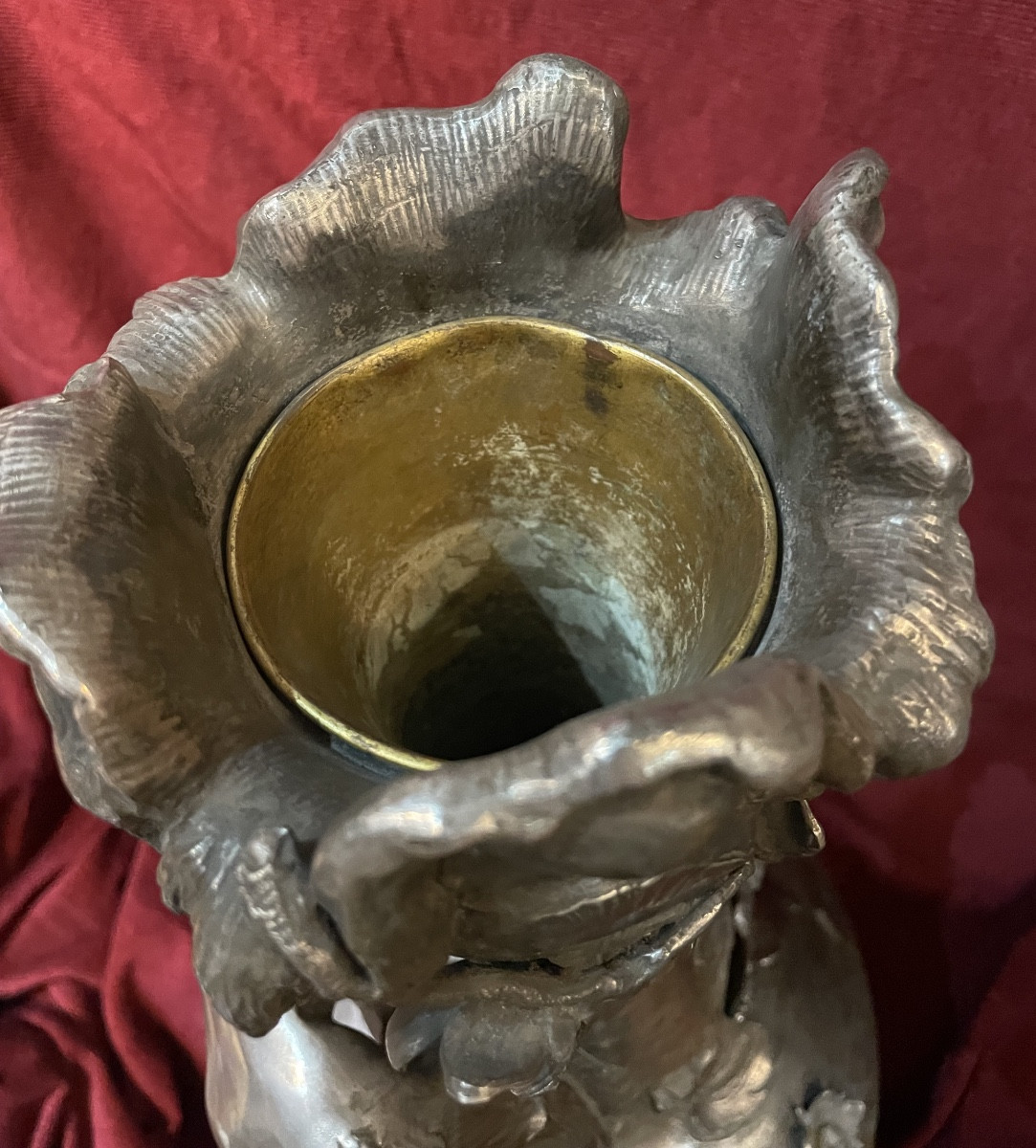 Important vase Art Nouveau aux sirènes par Ignaz Manche-photo-6