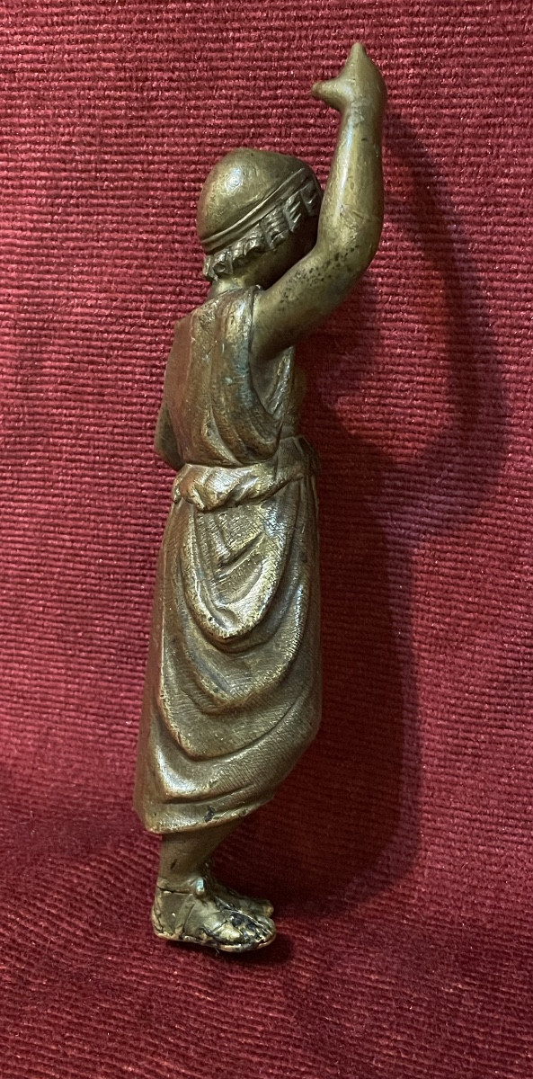 Elément  en bronze, femme à l'antique, 18 ème siècle-photo-3