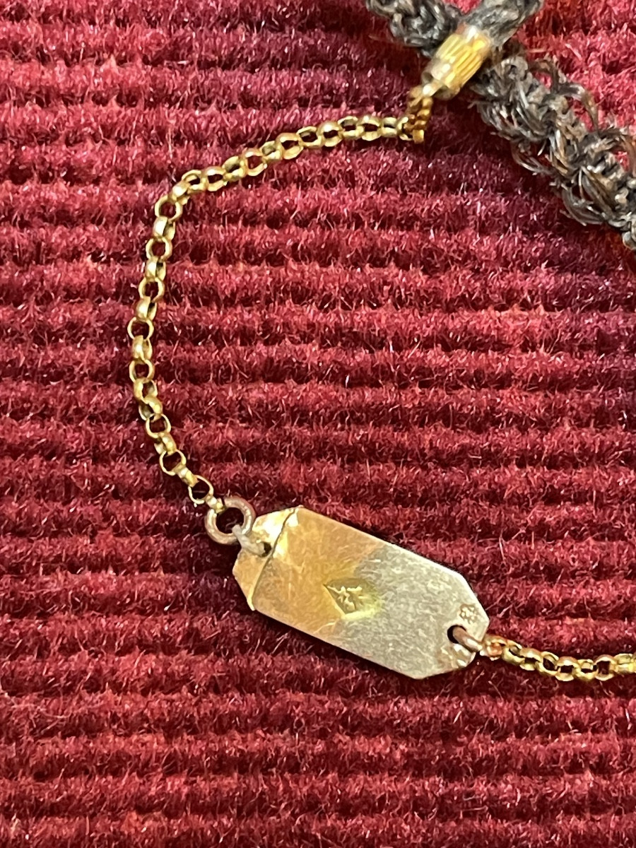 Napoleon III Hair, Gold And Enamel Necklace-photo-3