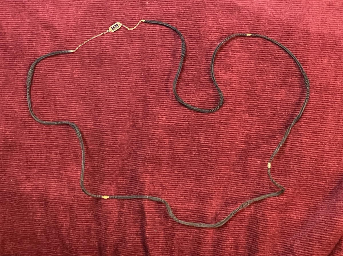 Napoleon III Hair, Gold And Enamel Necklace