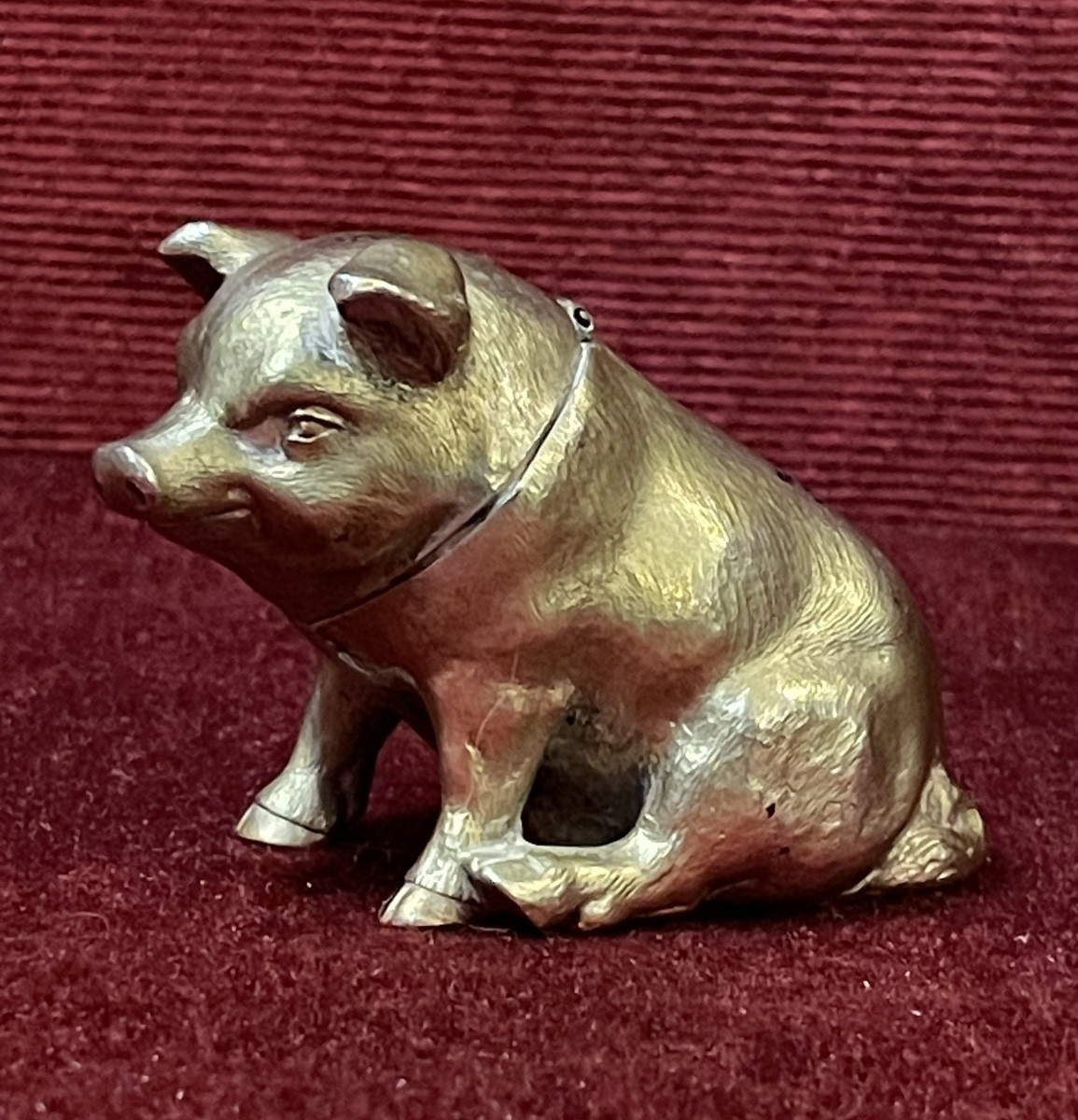 Small Silver Box In The Shape Of A Pig