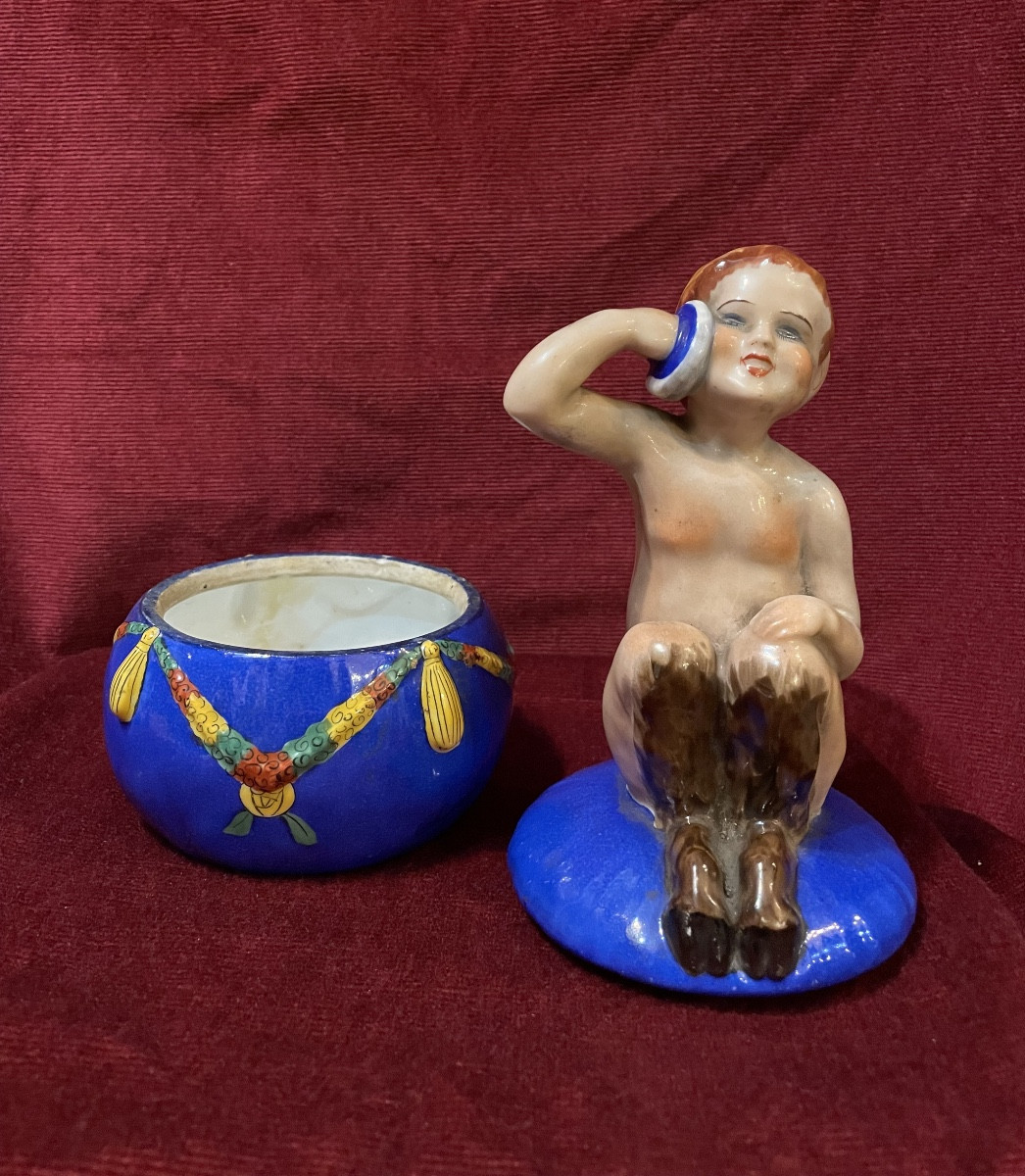 Porcelain Candy Box By Chiparus, Etling Edition-photo-2