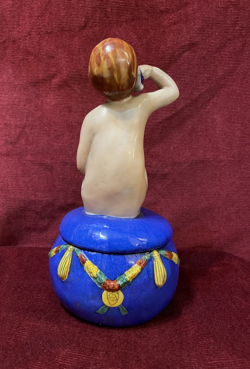 Porcelain Candy Box By Chiparus, Etling Edition-photo-4