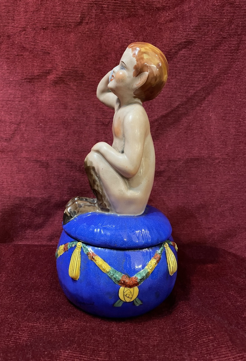 Porcelain Candy Box By Chiparus, Etling Edition-photo-1