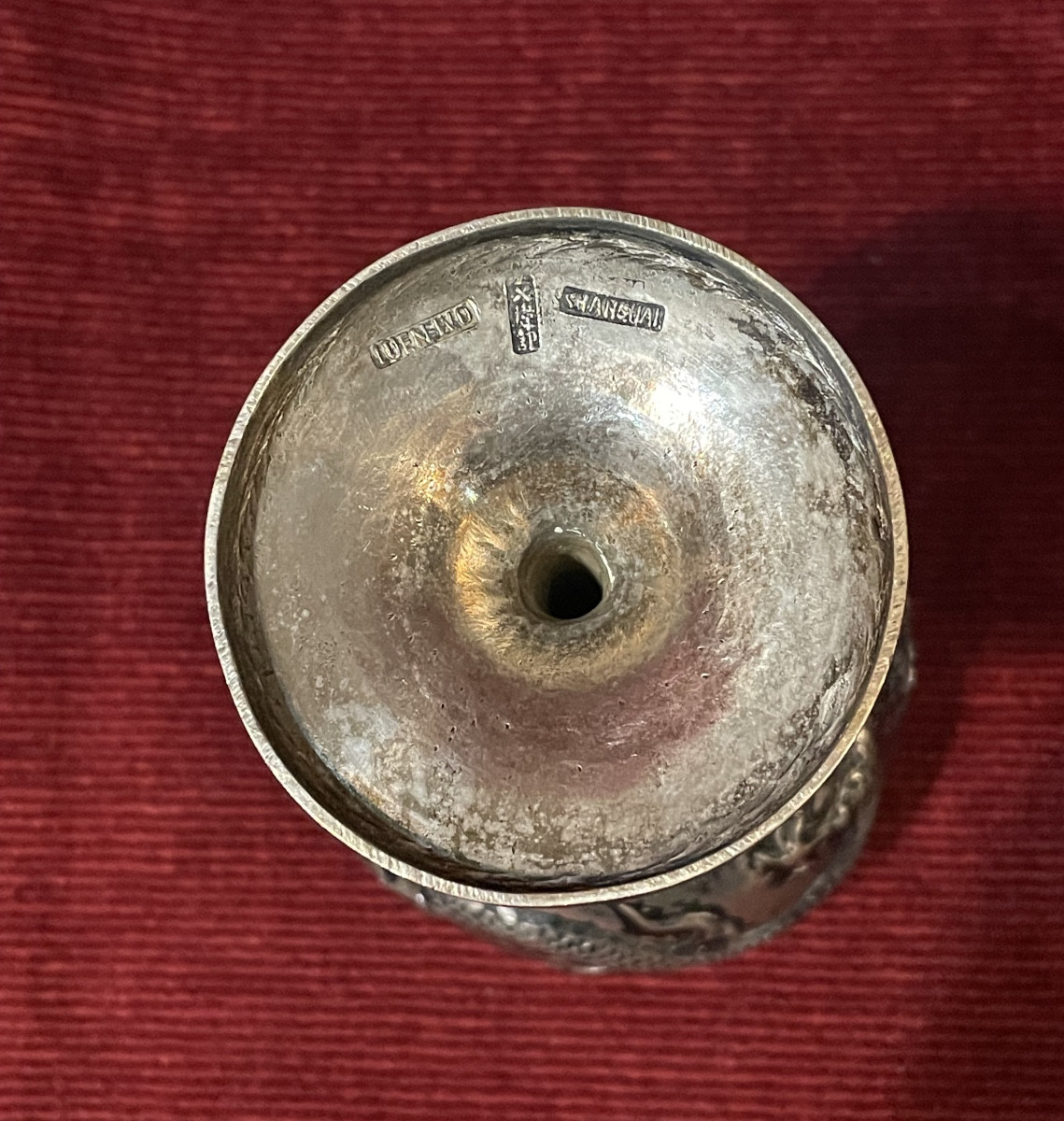 Ancienne coupe en argent au dragon, Chine début 20 ème siècle-photo-2