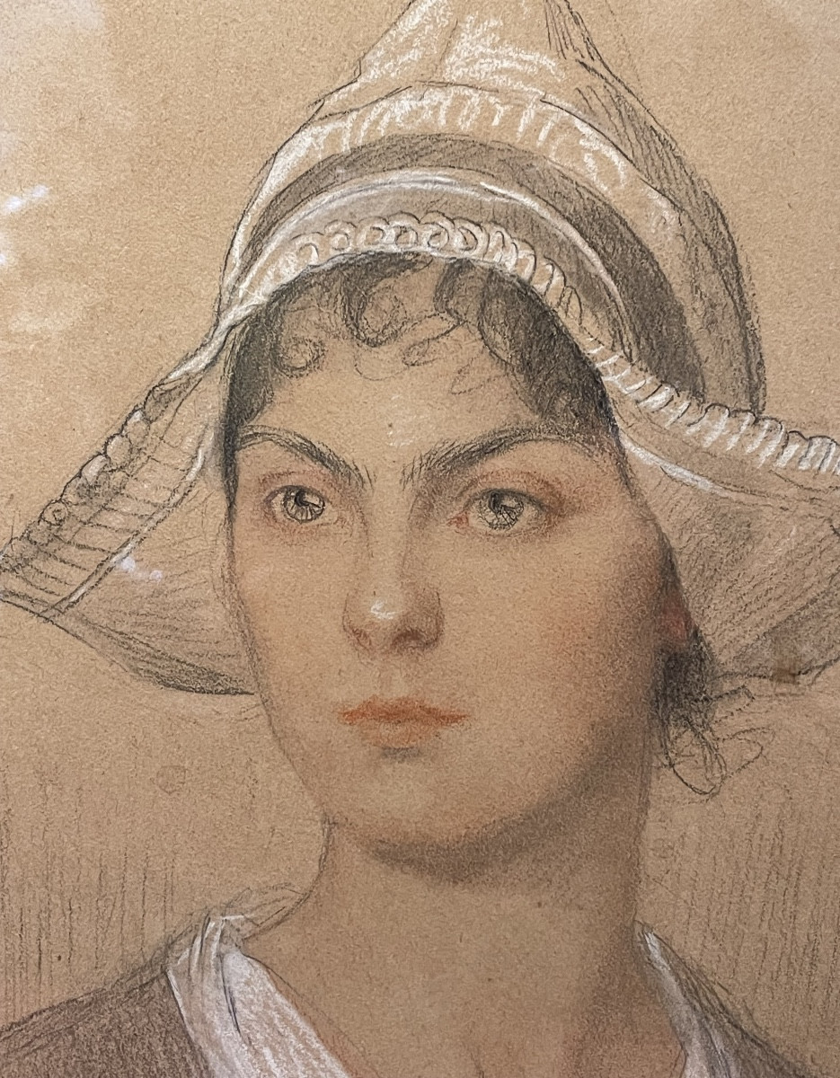Portrait Of A Young Breton Woman By Elisabeth Sonrel-photo-2