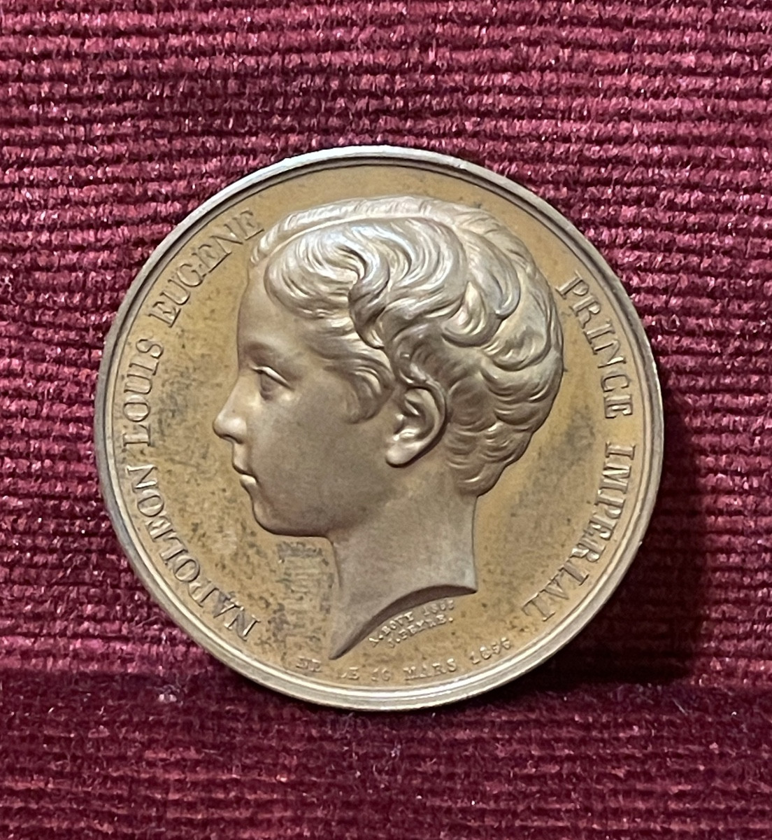 Médaille Monnaie de Paris à l'occasion de la visite du Prince Impérial Napoléon Louis Eugène, 1