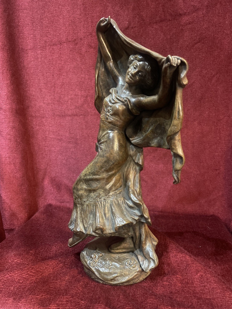 Danseuse au voile, bronze, Joe Descomps-photo-4