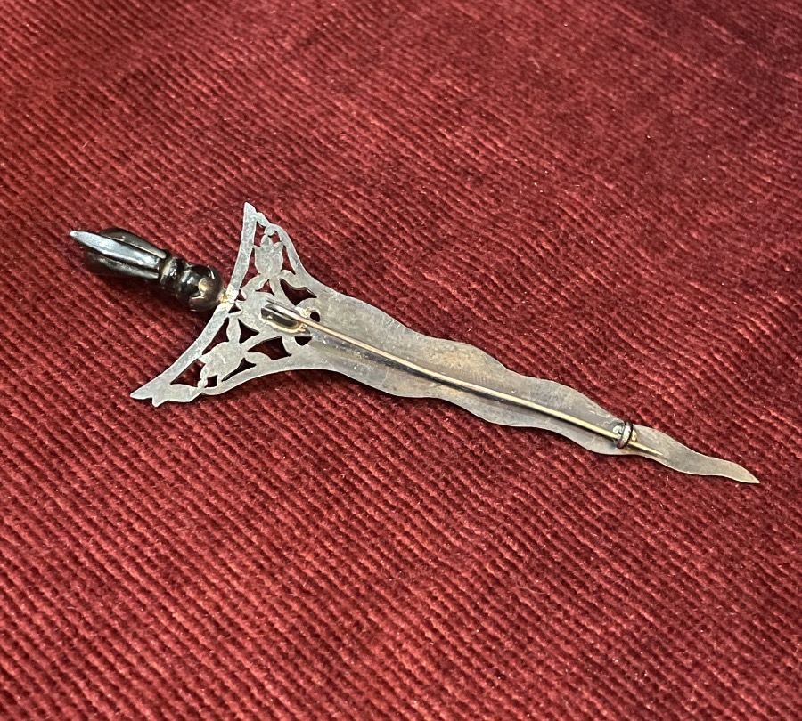 Silver Brooch In The Shape Of A Kriss, 19th Century -photo-1