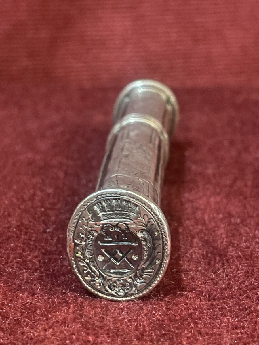 Seal—wax Case, Companion Of Duty, Silver, 18th Century -photo-2