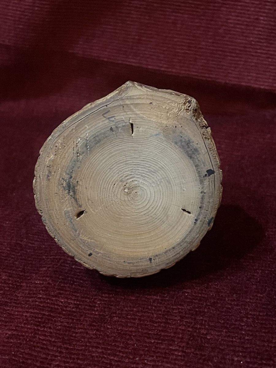 Small Wooden Inkwell Shaped Like A Bulldog's Head-photo-3