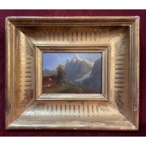 F. Sommer, Small 19th-century Mountain Landscape