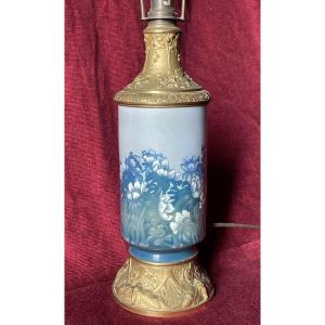 Lampe bronze et porcelaine Royal Copenhagen 1920