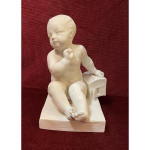 "Enfant à la cage", biscuit de porcelaine, Sèvres