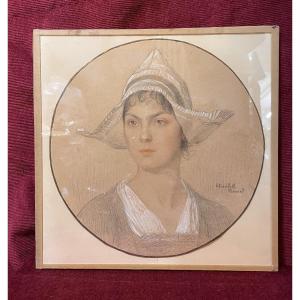Portrait de jeune bretonne par Elisabeth Sonrel