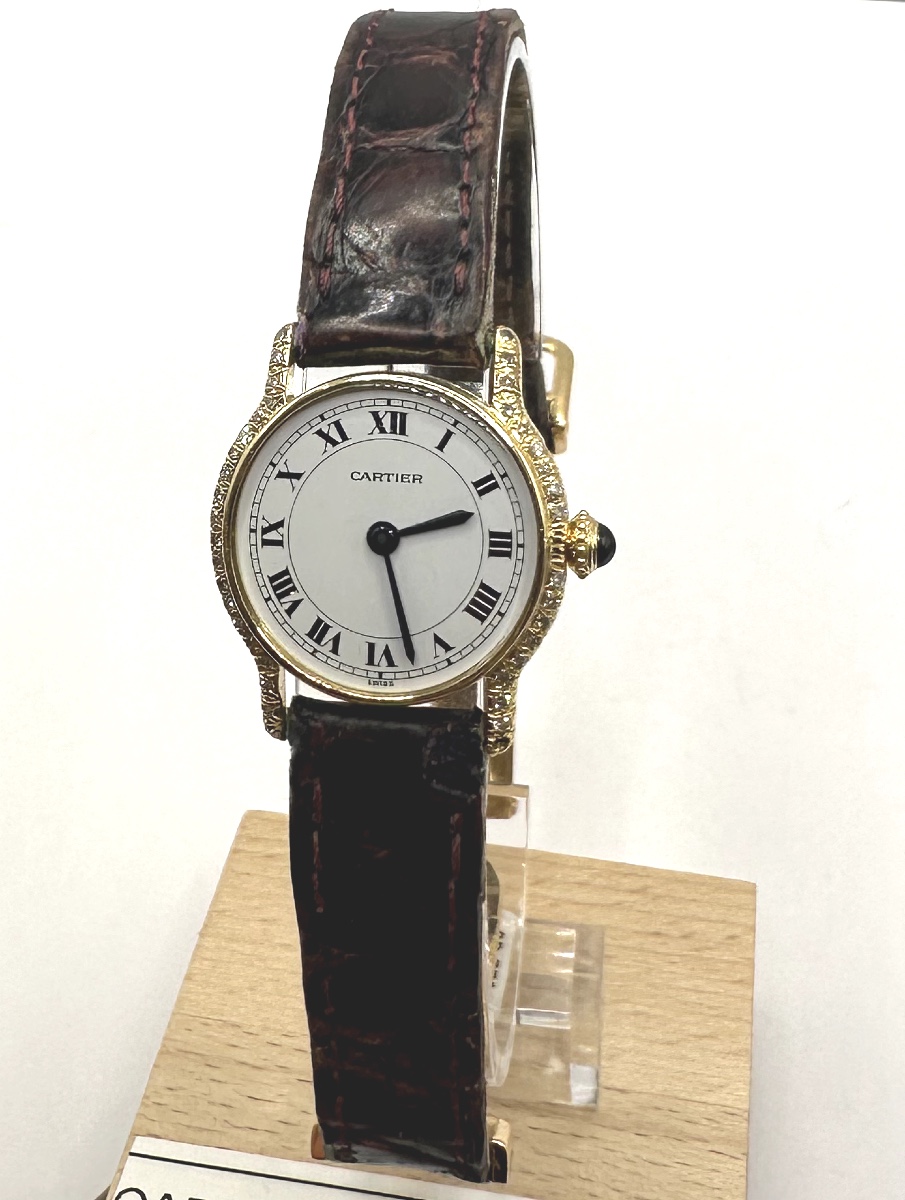 Montre CARTIER en or et diamants-photo-2